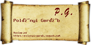 Polónyi Geréb névjegykártya